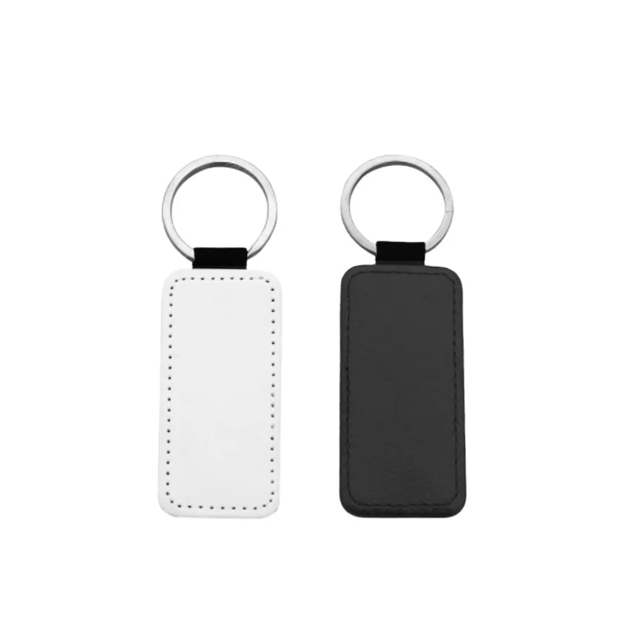 Topjlh Sublimation Blanks PU Leather Keychain Custom Design Photo DIY Double Sided Heat Transfer Different Shapes Keyrings
