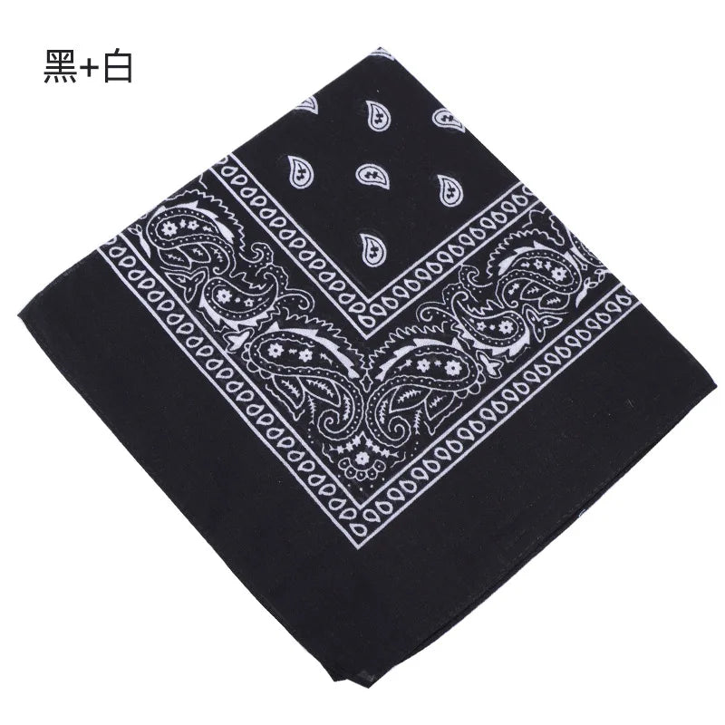 WJ-0001 Fashionable Bandanas Wholesale Paisley Cowboy Style Headbands for Men Women 21x21 Novelty Print Hair Wrap Scarves