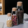 Unique Borosilicate Glass Storage Jar 150ml 300ml 600ml Household Dry Fruit Multi-Grain Tea Coffee Bean Storage Bottle Corked
