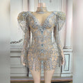 Sparkly Singer stage show Party Perspective Fringes Floral Crystal Wedding Party Long Dress Women Sexy Maxi Prom Dress
