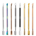 Professional Stainless Steel Triangle Cuticle Trimmer Scraper Silvery Cuticle Pusher Spoon Double Head 13cm Salon Use Nail