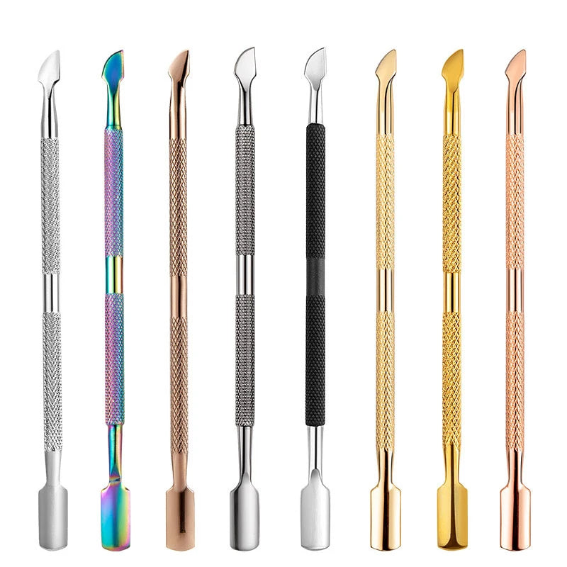 Professional Stainless Steel Triangle Cuticle Trimmer Scraper Silvery Cuticle Pusher Spoon Double Head 13cm Salon Use Nail