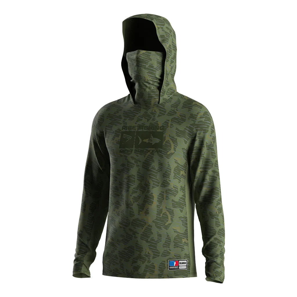 Professional UPF 50+ UV Hooded Shirt Men with Facemask Fishing Hunting Gear Fast Dry Custom Logo for Brand Club