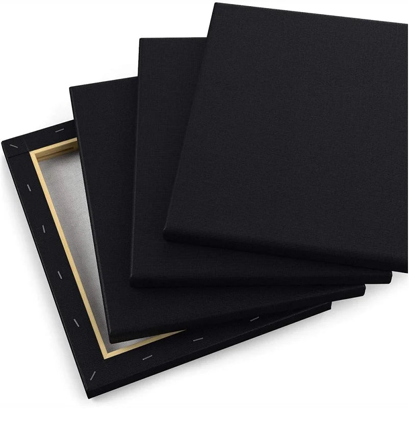 New Art Supplies 30*30cm Fir Frame 100% Cotton Black Stretched Canvas for Painting