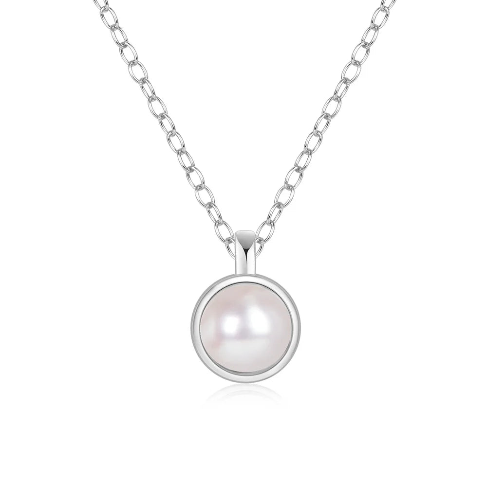 Luxury Single Freshwater Pearl Necklace for Women 18K Gold & 925 Silver Trendy Rhodium Plated for Weddings and Gifts