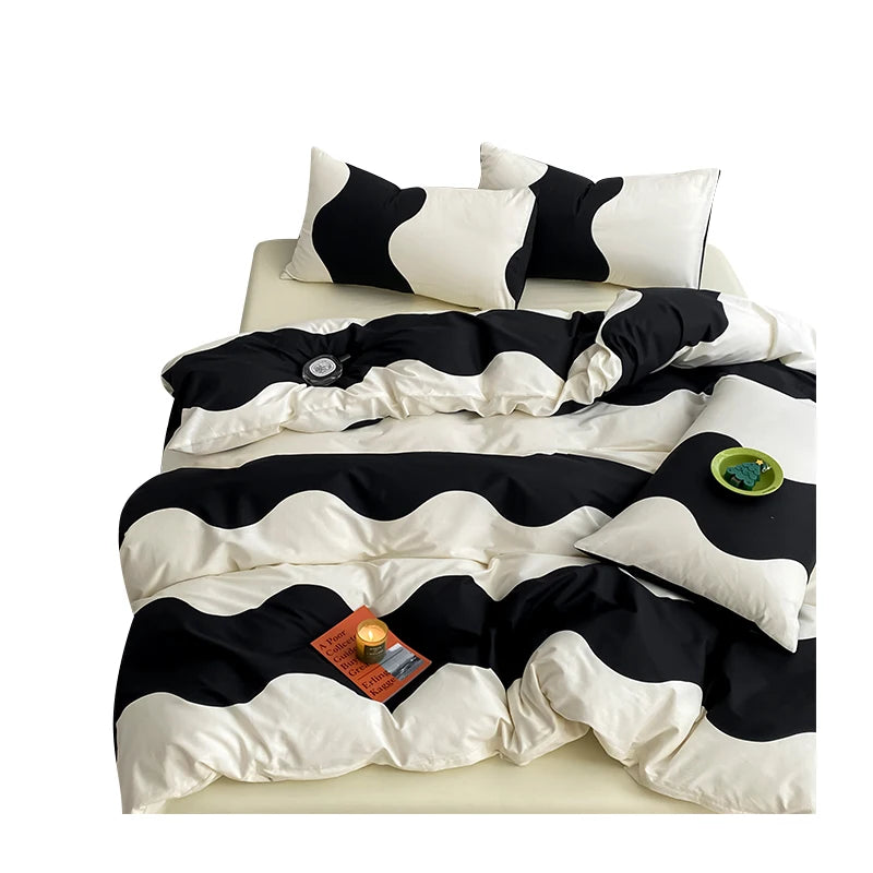 Home Designer Bed Microfiber Cotton Bed Sheet Duvet Cover Set Queen Size Bedding Set
