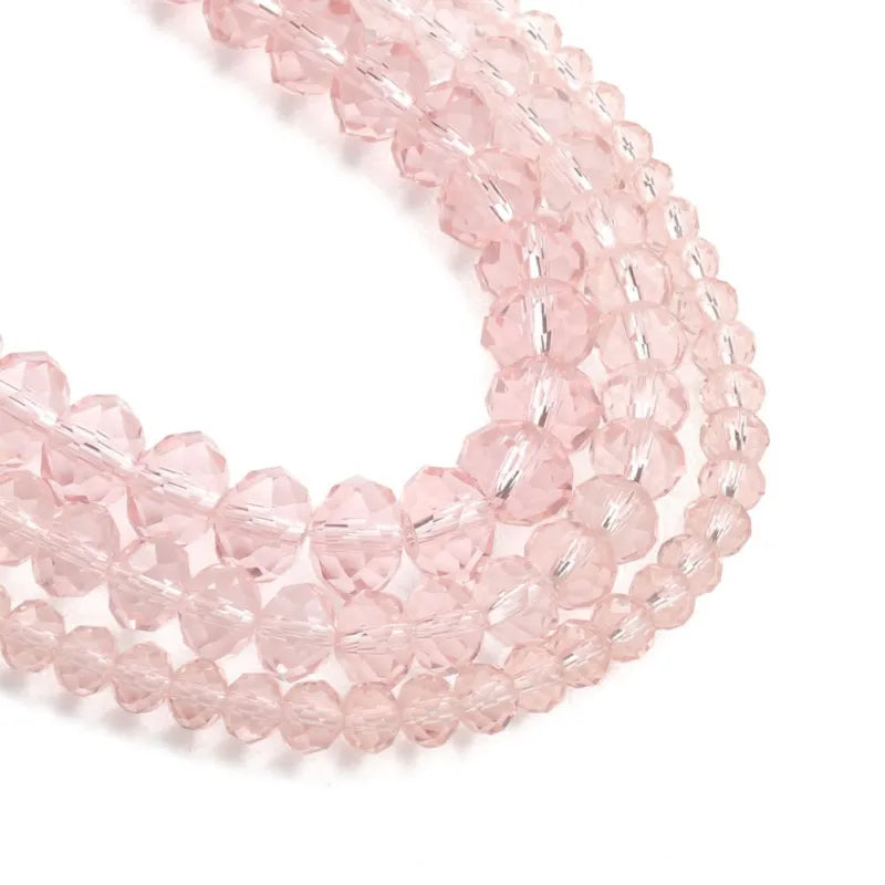 Wholesale Faceted Pink Glass Crystal Rondelle 4/6/8/10/12 MM Loose Beads for DIY Bracelet Necklace