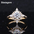 Stargems Diamond Ring 14K Real Gold Mosante Lab Grown Luxury Ladies True Love Ring