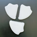 Huiying Face Slimming Spiky Shape White Jade Crystal Guasha Stone Board Body Scraping Massage Tool