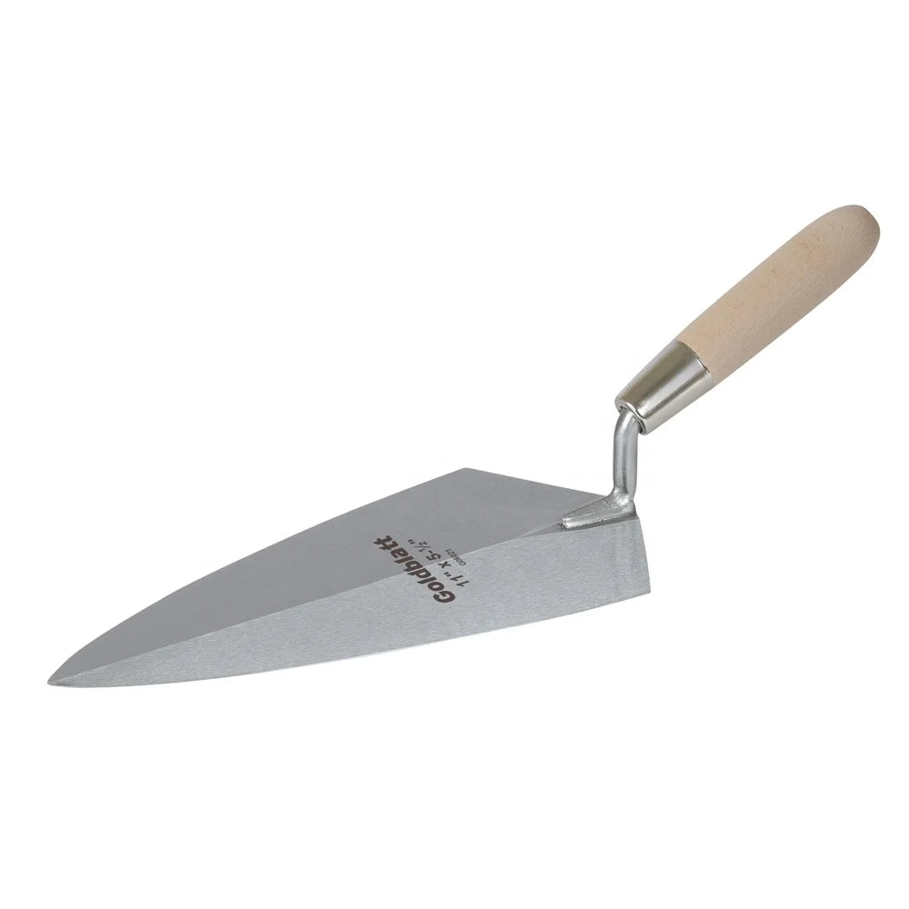 Goldblatt 11in. X 5-1/2in. Philadelphia Brick Trowel DIY Industrial Grade Masonry Tool for Laying Block Pointed Feature