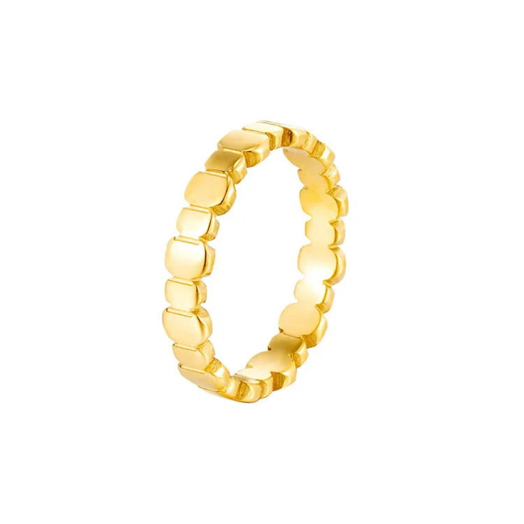 Simple Fashion Women Gold Plated Geometric Hoop Link Rings Jewelry