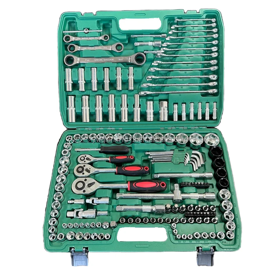 151pcs CR-V Multifunctional High-Torque Portable Wrench Kit Heat-Treated Combination Box Car Motorcycle Maintenance OEM
