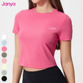 Janya Women's Best Quality Sports Crop Top Basic Short Sleeve Yoga T-Shirt Skin-Friendly Basic Short Sleeve T-Shirt Wholesale