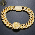 Hip Hop Bling Mens Jewelry 12mm CZ Diamond Miami Cuban Bracelet Brass AAAAA Zircon Iced Out Cuban Link Bracelet