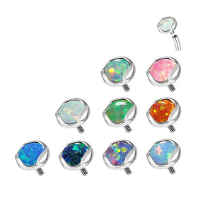 Wholesale 14G/16G Titanium Opal Micro Dermal Anchor Top Piercing Fashionable ASTM F136 Navel Ring Gold Plating Fashion Body