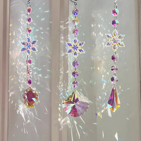 Bohemia Garden Decorative Crystal Glass Prism Suncatcher Carved Hand Etched Hexagon Shape Fairy Style Holiday Fashion Trend