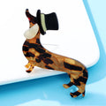 Fashion Maillard Jewelry Acetate Dog Shaped Brooch Pin Resin Acrylic Dachshund Dog Brooch for Women Girl