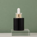 High-End 30ml Transparent Black Purple Coffee Bottom Glass Essential Oil Blending Bottle New Dropper Repackaged Cosmetics Bottle