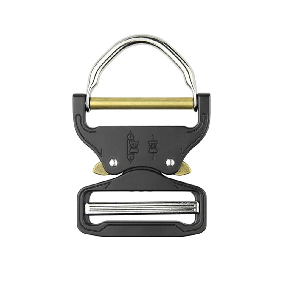 50mm Black/Orange Tactical D Ring Belt Buckle High Tensile Zinc Alloy for Extreme Use