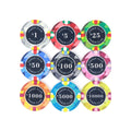 Factory Custom 10g Ceramic Chips Da Poker 40x3.3mm High Casino Quality Any Design Can Custom for Gambling Game