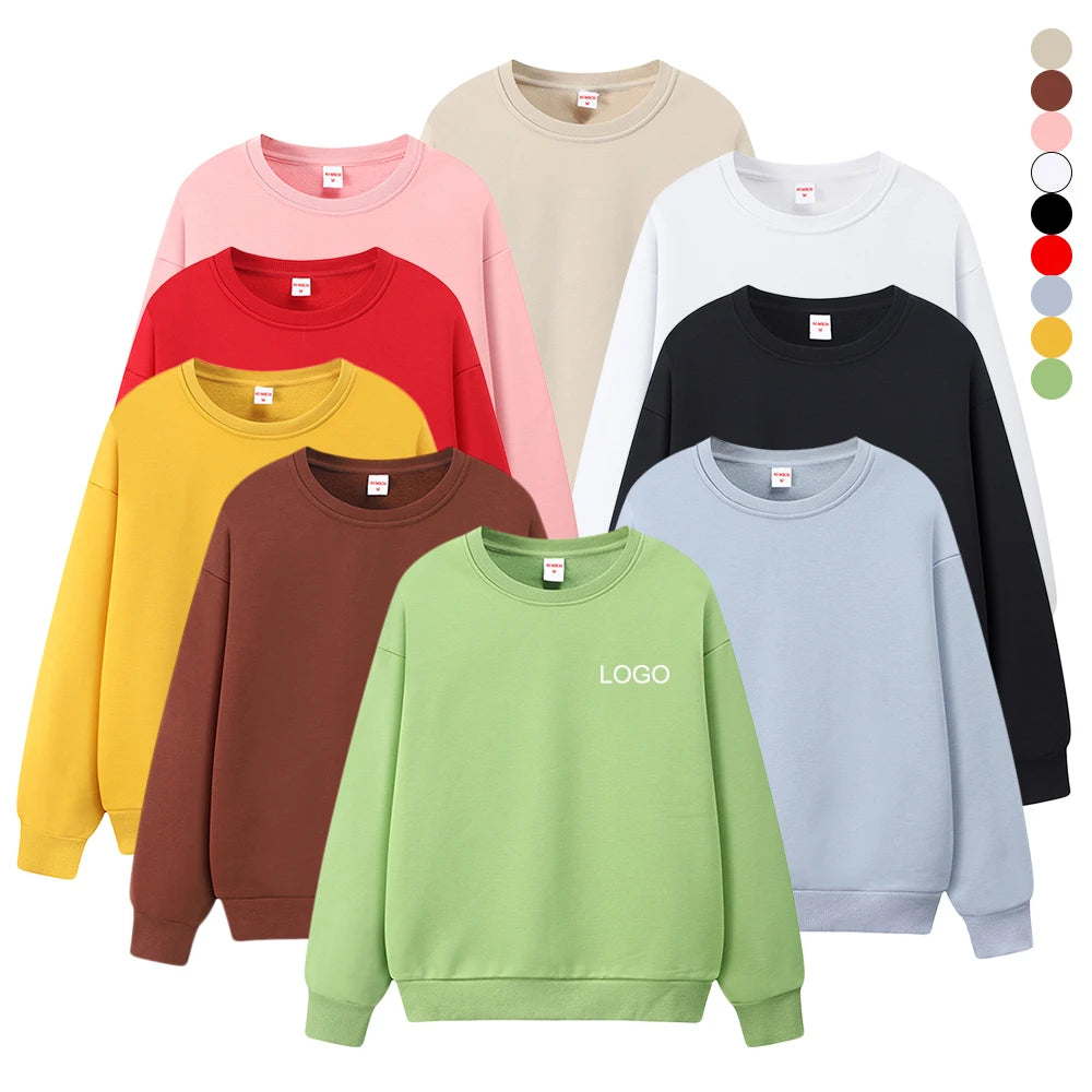 AI-MICH Custom Wholesale Nice Quality Sweatshirt 100% Cotton Oversized Crew Neck Letter Embroidery Crew Neck Sweatshirt