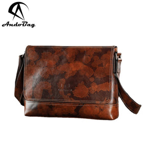 Royal Bagger Military Style Messenger Bag for Men Genuine Cow Leather Male Camouflage Shoulder Sling Bags Cool Man Retro Fashion