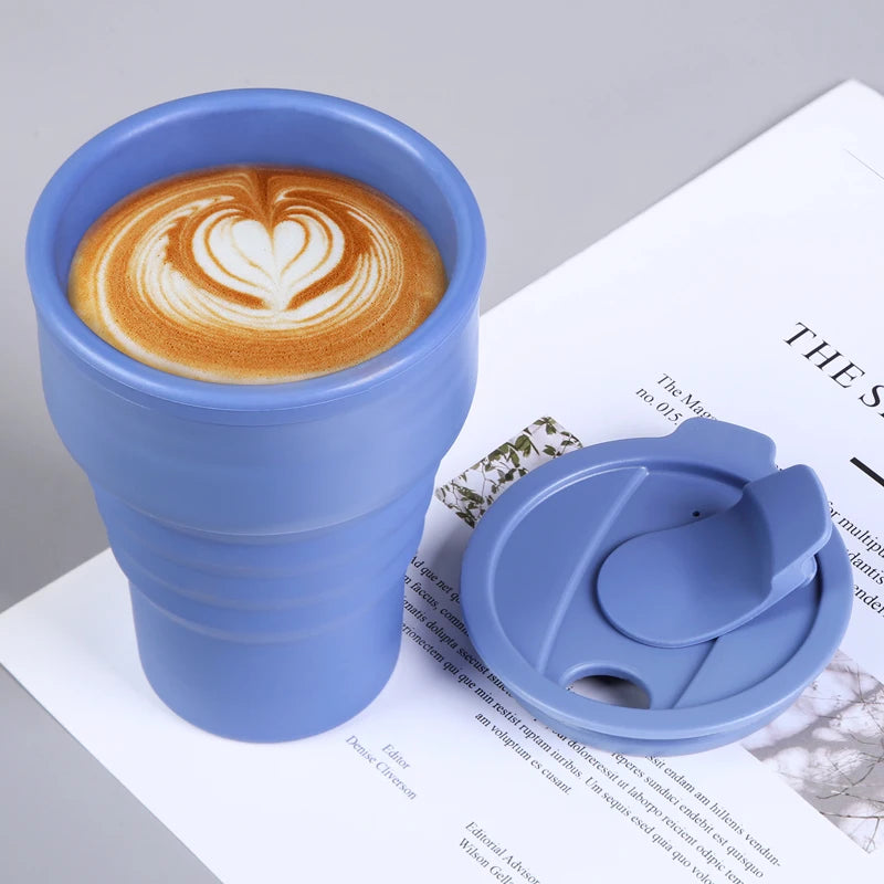 Wholesale Custom Logo Silicone Foldable Travel Mug Reusable Collapsible Coffee Cups Set