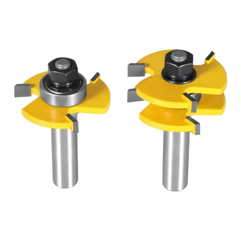 1/4\" 1/2\" 6mm 8mm 12mm Shank Tongue Groove Router Bit Set Woodworking Cutter Tenon Cutter Carbidetipped End Mill Tools OEM