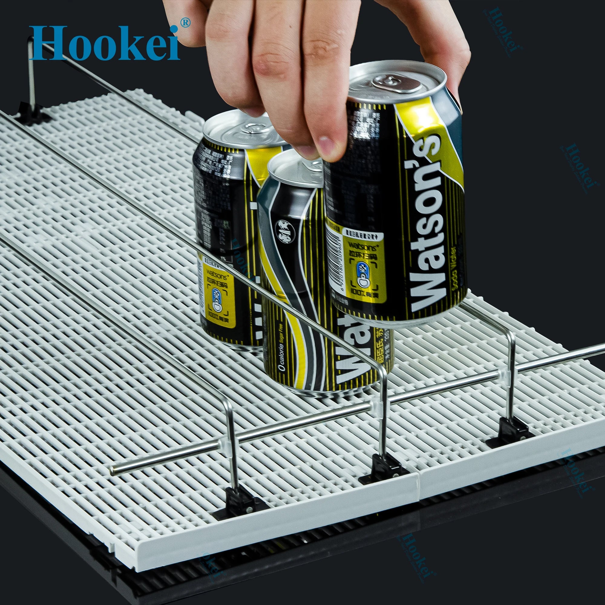 Supermarket Divider Automatic Fridge Water Self Feed Management Roller Glide System Drink Bottle Shelf Pusher
