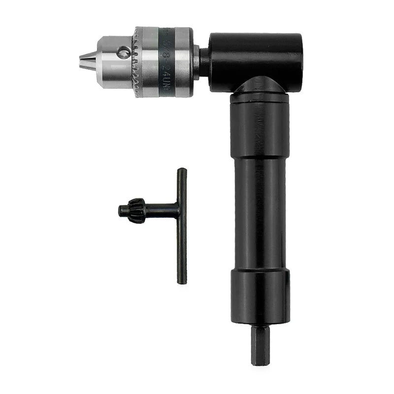 90 Degree Right Angle Electric Drill Keyless Three-jaw Chuck Corner Impact Drill Adapter