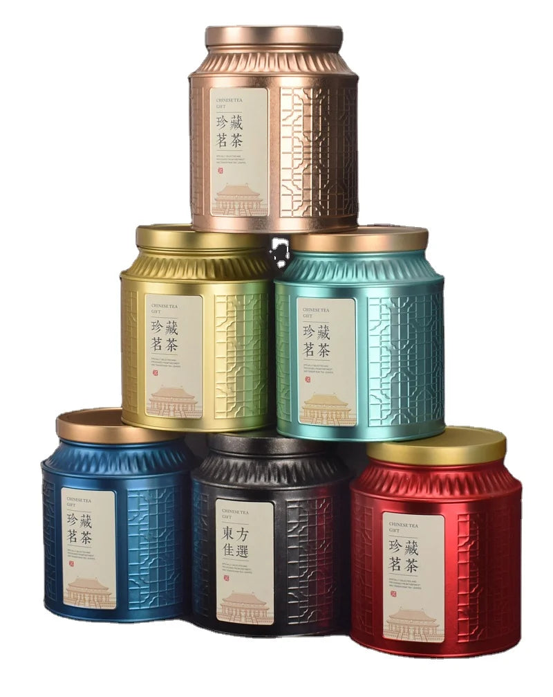 Custom logo Large Big Characteristic Beautiful Round sealed Jars Empty Tea Coffee Candy Cookies Biscuits Food Metal Box