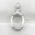 Sterling Silver 11*15mm Semi Mount Pendant Empty Frame Blank Support Setting S925 Base Holder Without Center Stone for DIY Inlay