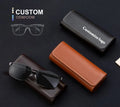 New Fashion Designer Metal Wooden Sunglasses TAC Polarized Square Lens Laser Screen Printing Laser Custom Logo Wooden Sunglasses