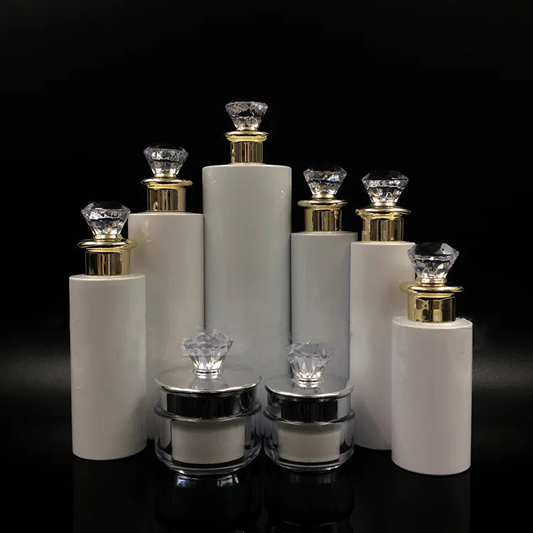 Custom logo 100ml 150ml 200ml 250ml 300ml 400ml 500ml High Grade PETG Bottle with Acrylic Diamond Lid Big Volume Bottle Shampoo