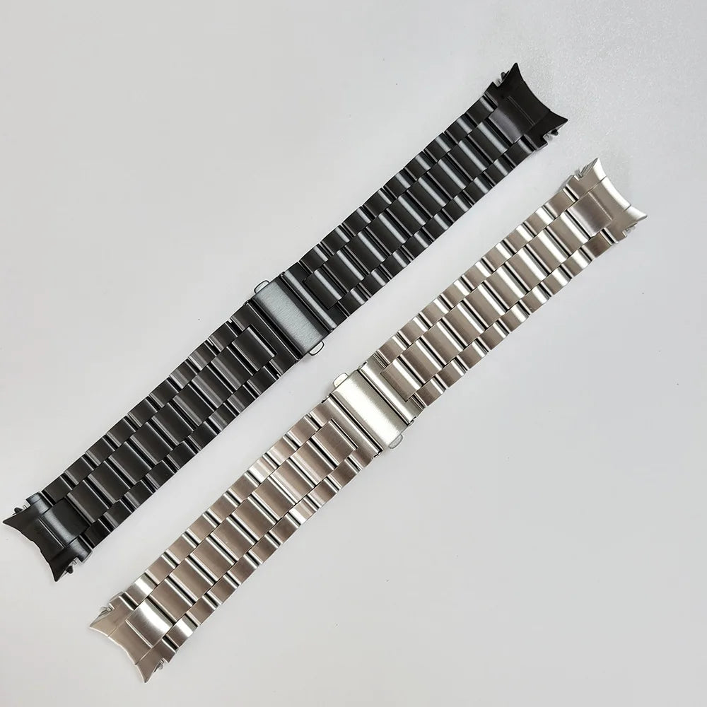 Curved End Quick Release Stainless Steel Band for Samsung for Galaxy Watch 7 Classic 43mm No Gap Bracelet for Watch 5 Metal Band
