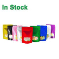 Colorful Glossy Stand up Doypack Food Package Pouch Bags With Clear Oval Window and Zipper