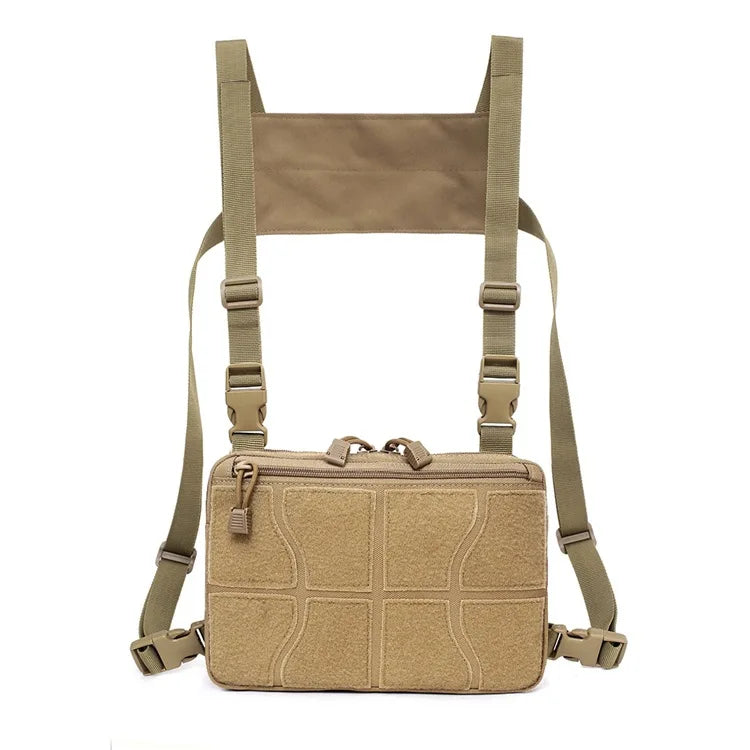 Universal Hands Free Chest Pocket Harness Bag Holster Holder Vest Tactical Molle Tool Front Pack Pouch Chest Rig Bag