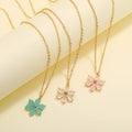 Beautiful Six-Petal Flower Collarbone Chain Necklace 18K Gold Color-Preserving Gold Plated Jewelry