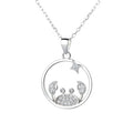 925 Silver 12 Zodiac Pendant Jewelry Cancer Star Charm with Chain for Women Birthday Gift