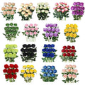 Hot Sale Single Stem Handmade Silk Rose Flower 32 Colors Available for Wedding Christmas Graduation Decoration 32 Colors