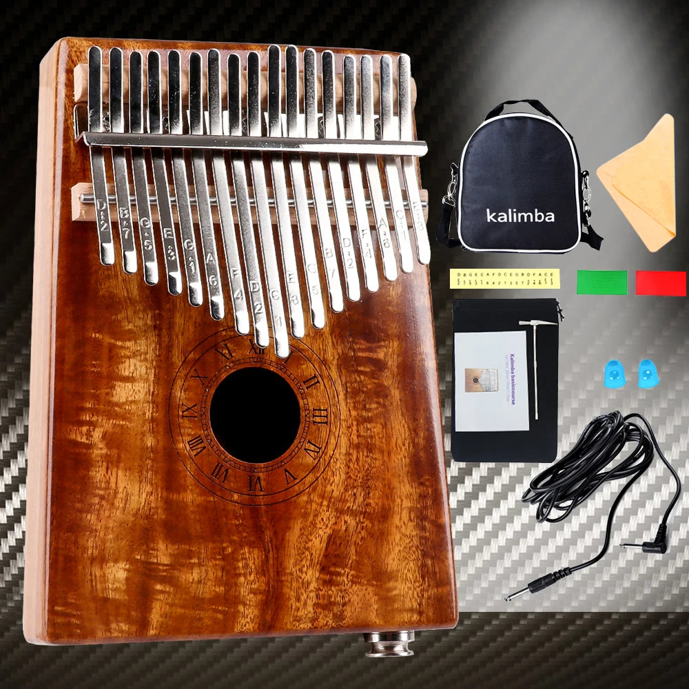 KLB17-5-2 Smiger Wholesale Price Price Electric Pickup Digital Thumb Piano 17 Key Wooden Koa Kalimba