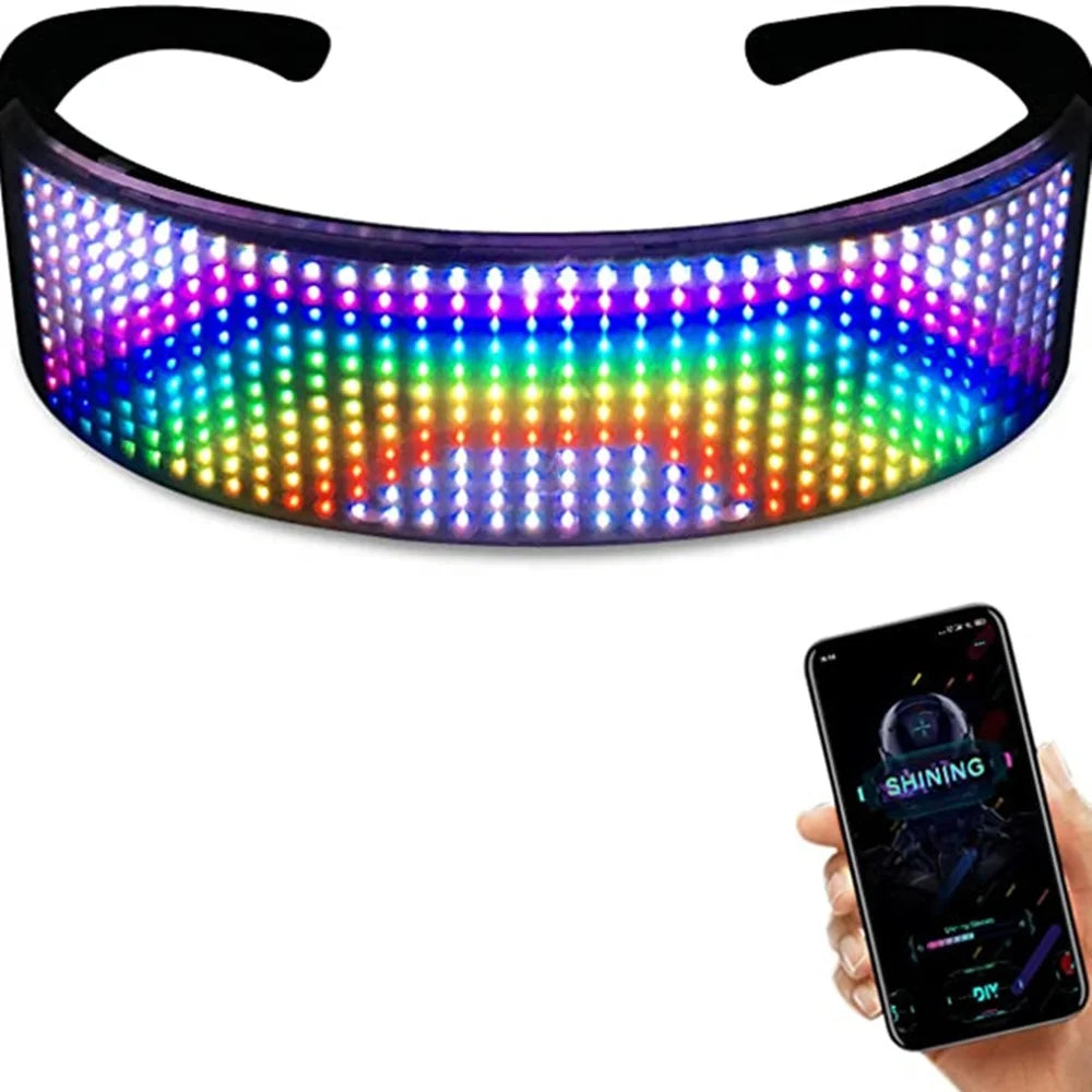 Changeable Customizable Blue Tooth Luminous LED Glasses  for GimmickClub Costumes Birthday