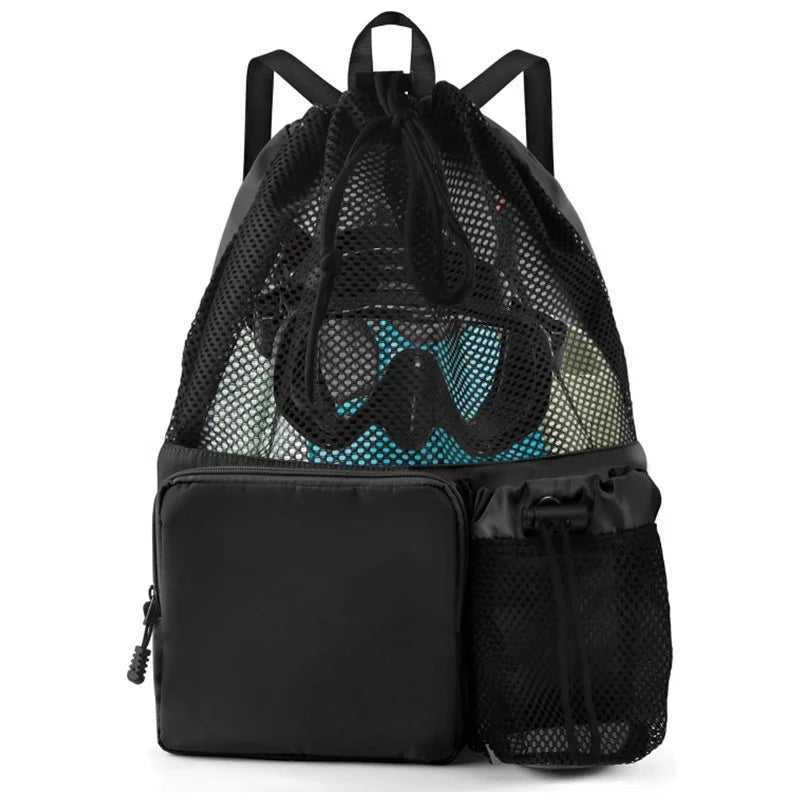 Large Capacity Lightweight Waterproof Mesh Drawstring Backpack for Swimming
