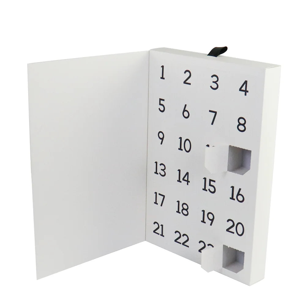 Wholesale Personalized Recyclable Embossing Advent Calendar Paper Box with Matt Lamination Printing
