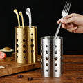 Stainless Steel Chopstick Cage Hanging Basket Cutlery Holder Gold Tableware Drainer Storage Rack Kitchen Accessories Organizer