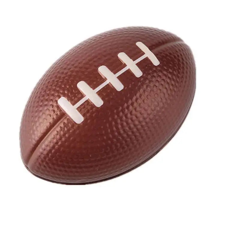 9cm Brown PU Foam Rugby Ball Stress Relief Toy and Rehabilitation Aid for Elderly