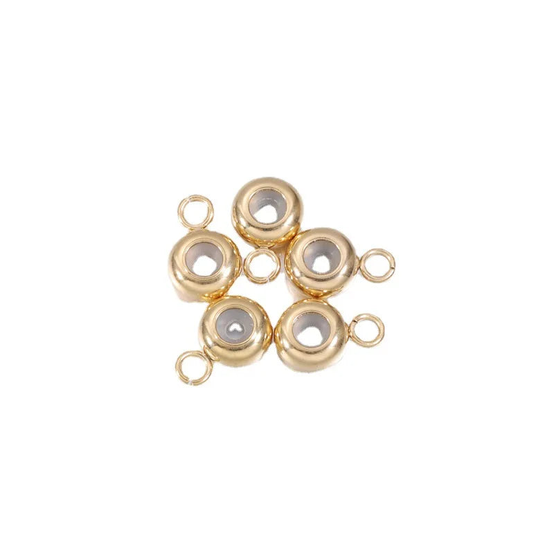 Wholesale 304 Stainless Steel 50pcs Stopper Slider Beads DIY Accessories for Women Bracelet Necklace R.Gem. Jewelry Making