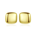 CZCITY Dainty Simple Big Square S925 Gold Color and Silver Color Stud Earring of Square Shape for Girl Party Gift