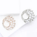 Elegant Simple Brooch Jewelry Accessories Women Dress Coat Sweater Pearl Pin Alloy Pearl Wreath Flower Brooch Pin