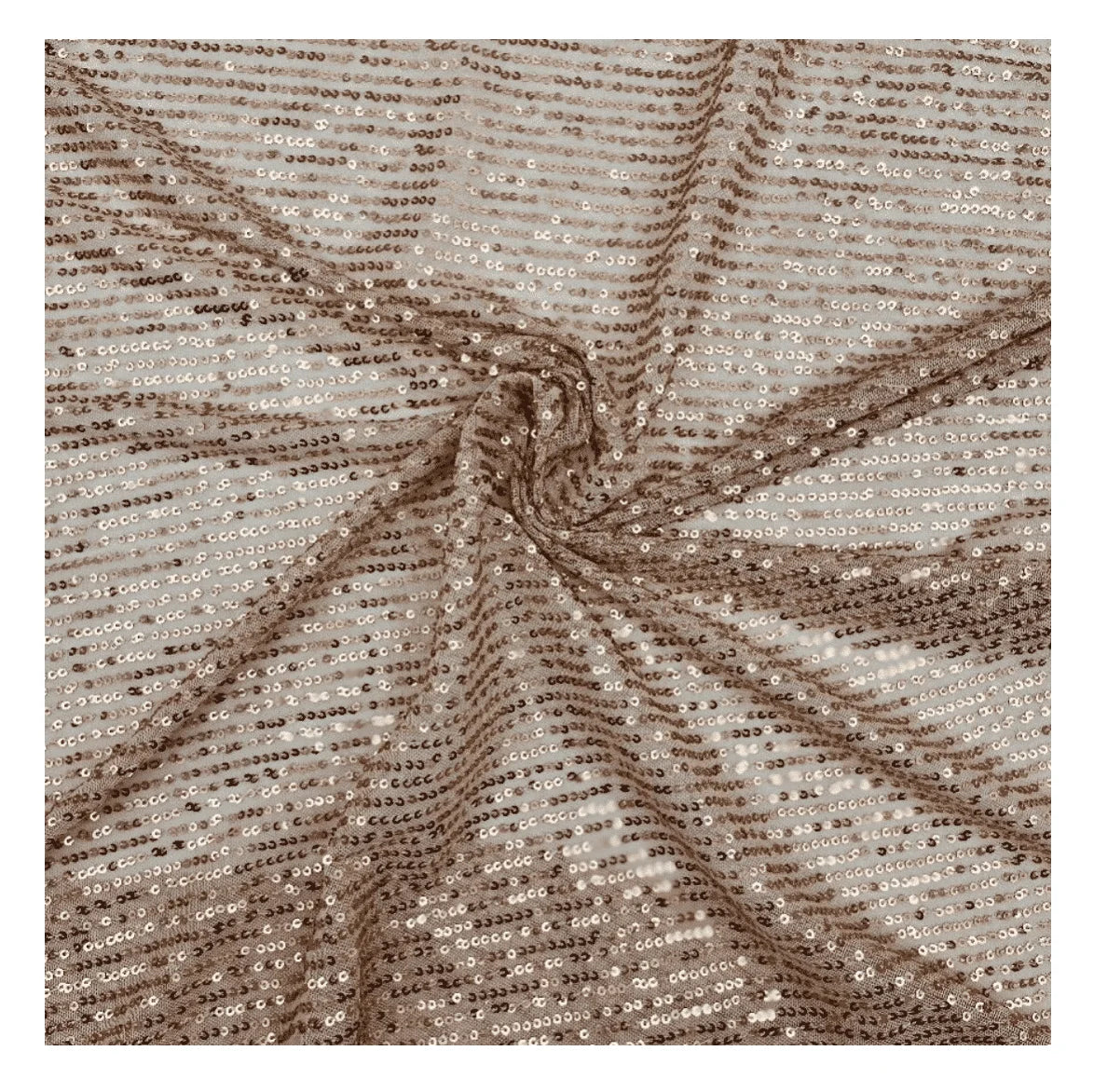 Wholesale Luxury Exquisite Champagne Bridal 3mm Stripe Colorful Embroidery Stretch Sequin Spandex Fabric for Fashion Dress